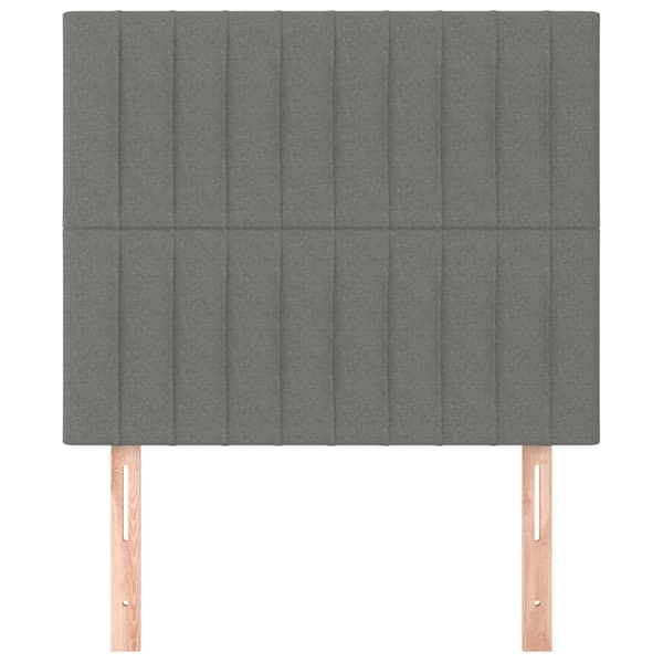 Sänggavel mörkgrå 80x5x118/128 cm tyg