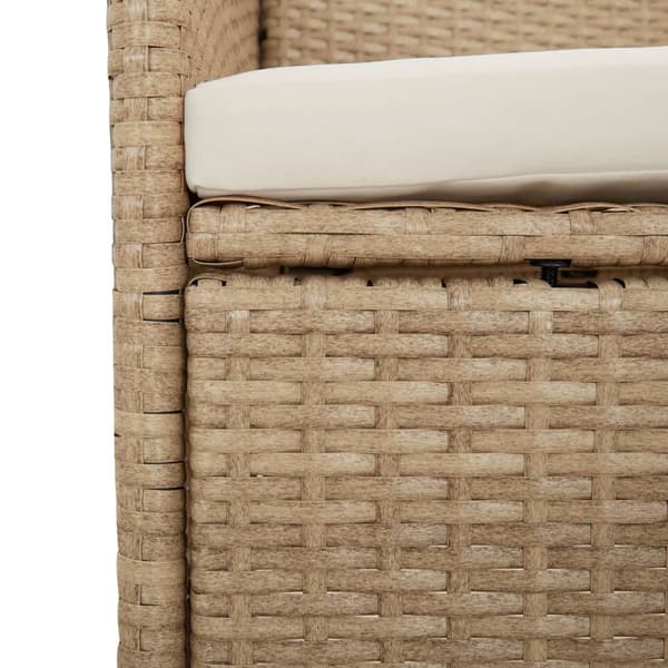 Trädgårdsstolar med dynor 4 st konstrotting beige