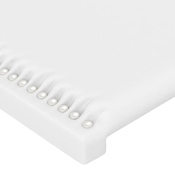 Sänggavel vit 200x5x118/128 cm konstläder