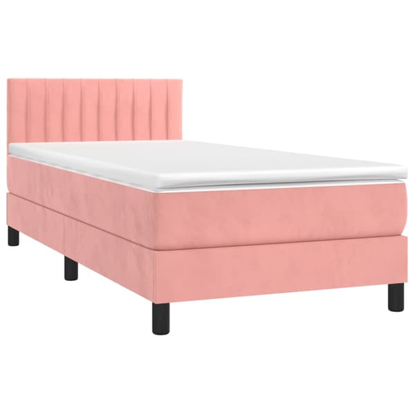 Ramsäng med madrass rosa 80x200 cm sammet