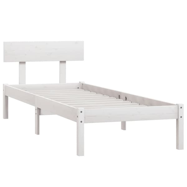 Sängram vit massiv furu 100x200 cm