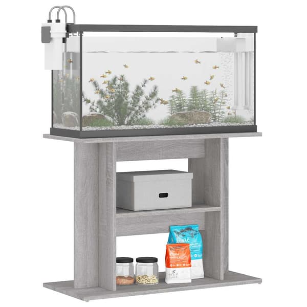 Akvariestativ grå Sonoma 80x35x60 cm konstruerat trä