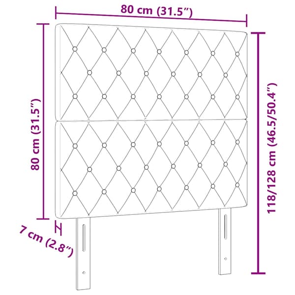 Huvudgavel Mörkgrå 80 cm Sammet