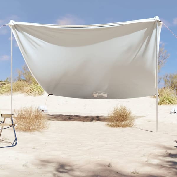 Strandskydd med sandpåsar grå 304x300 cm