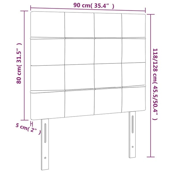 Sänggavel ljusgrå 90x5x118/128 cm sammet