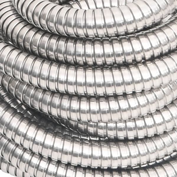 Slang med sprutmunstycke silver 0,6" 22,5 m rostfritt stål