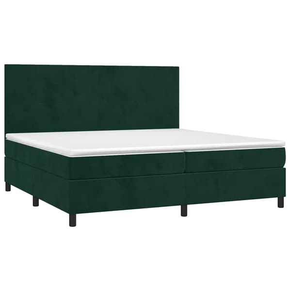 Ramsäng med madrass mörkgrön 200x200 cm sammet