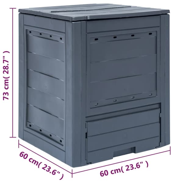 Trädgårdskompost grå 60x60x73 cm 260 L