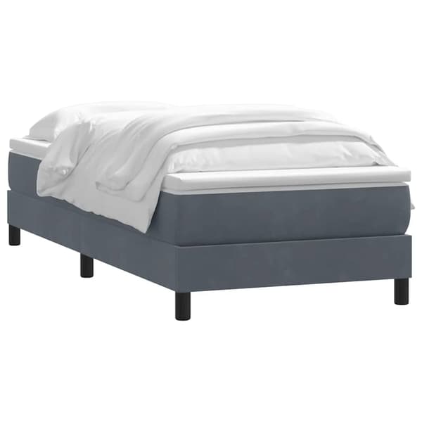 Ramsäng med madrass mörkgrå 80x210 cm sammet