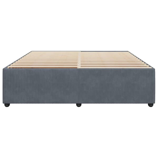 Sängram utan madrass mörkgrå 200x200 cm sammet
