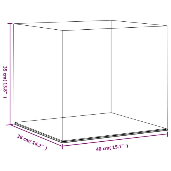 Akryllåda transparent 40x36x35 cm
