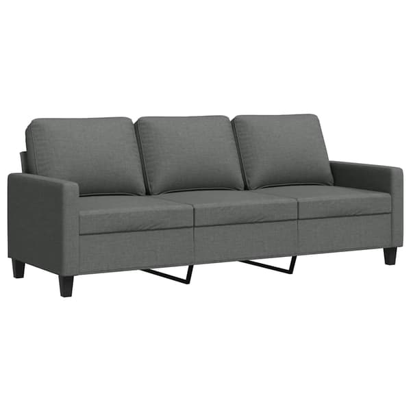 3-sitssoffa mörkgrå 180 cm tyg