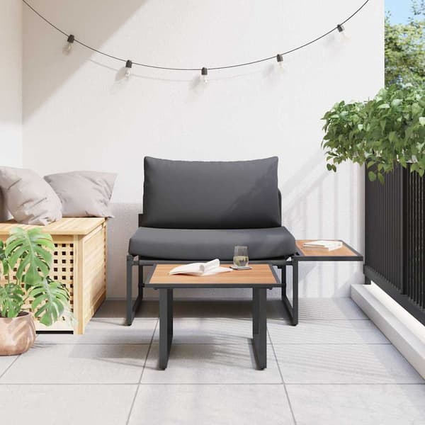 Trädgårdsoffset 2 pcs Antracit Stål