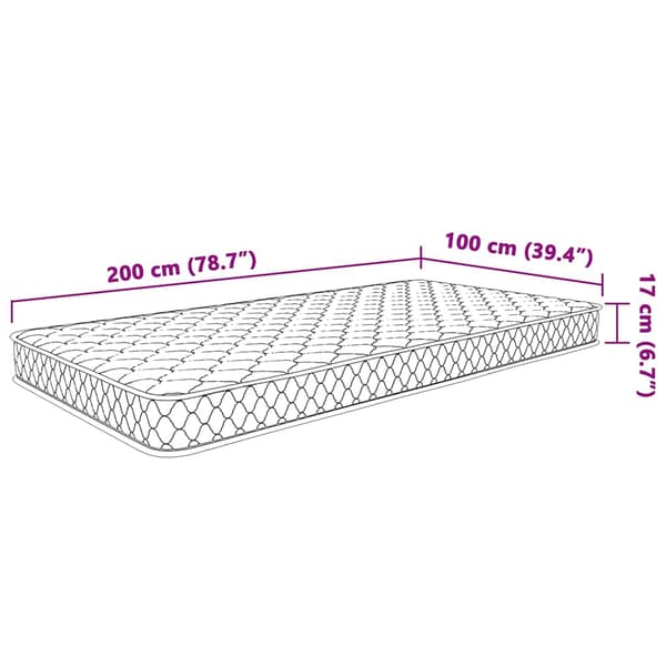Memoryskummadrass vit 100x200x17 cm mjuk
