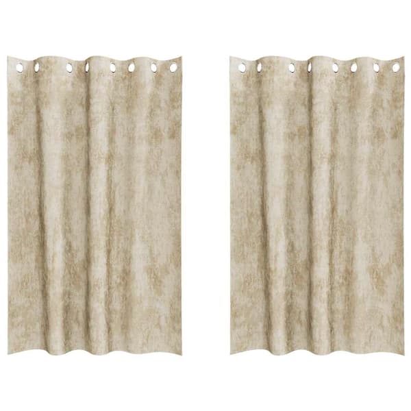 Sammetsgardiner 2 st Kräm 175 x 140 cm Sammet