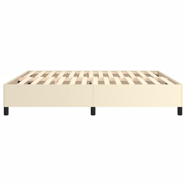 Boxspring-sängram gräddvit 180x200 cm konstläder