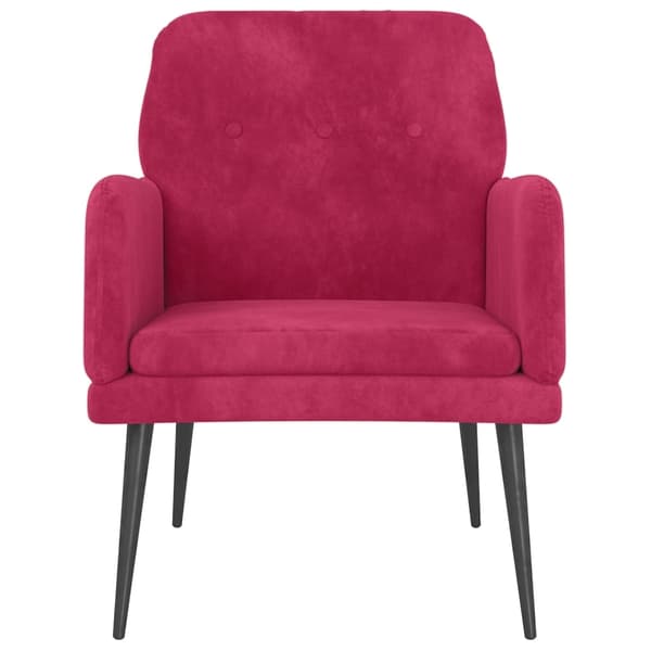 Fåtölj vinröd 62x79x79 cm sammet