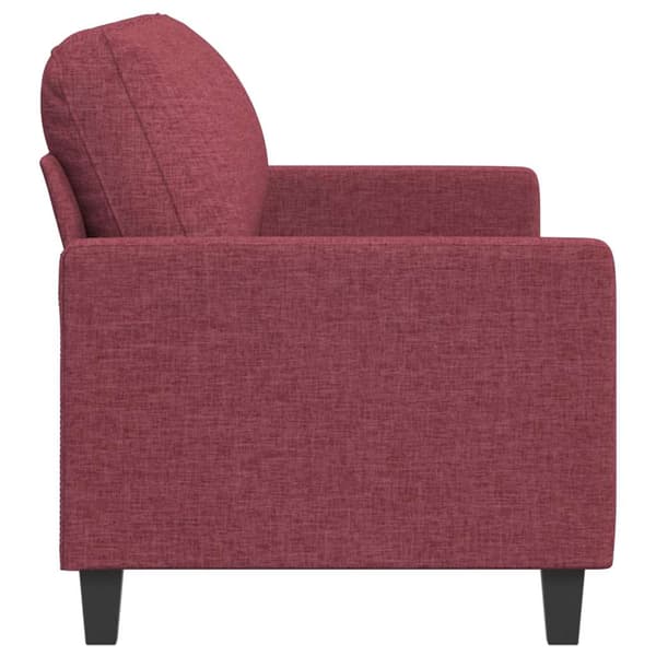 3-sitssoffa vinröd 180 cm tyg