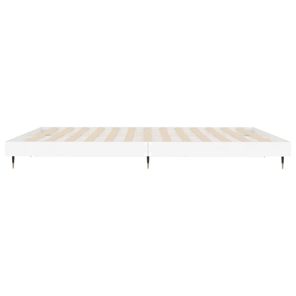 Sängram vit 200x200 cm konstruerat trä