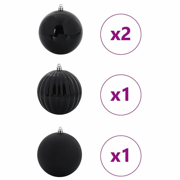 Julkulor Set XXL 4 pcs Svart Plast