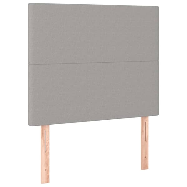 Ramsäng med madrass ljusgrå 100x200 cm tyg