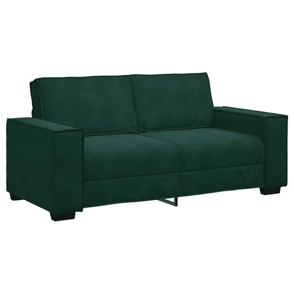 Soffa 2-sits mörkgrön 180x78x84 cm sammet