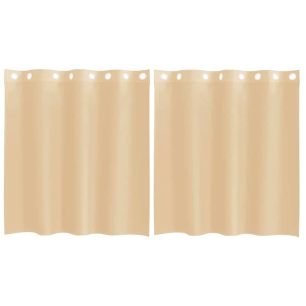 Voile gardiner med genomföringar 2 st sand