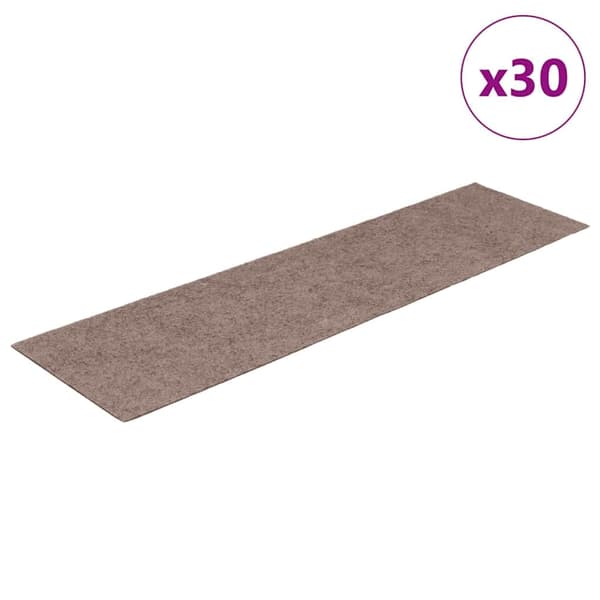 Trappmattor självhäftande 30 st 76x20 cm ljusbruna rektangulära