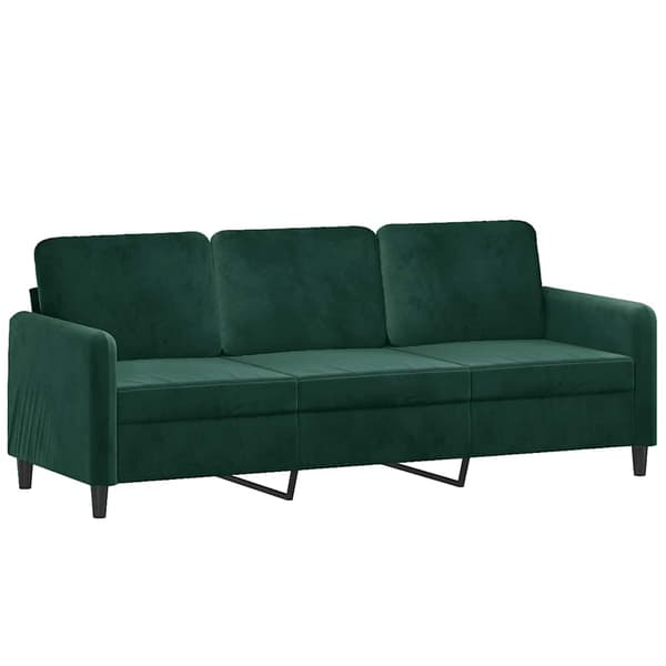 3-sitssoffa mörkgrön 180 cm sammet