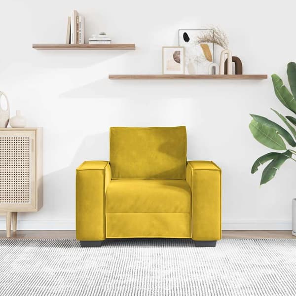 Soffstol gul 100x78x84 cm sammet