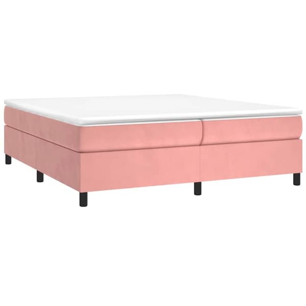 Ramsäng med madrass rosa 200x200 cm sammet