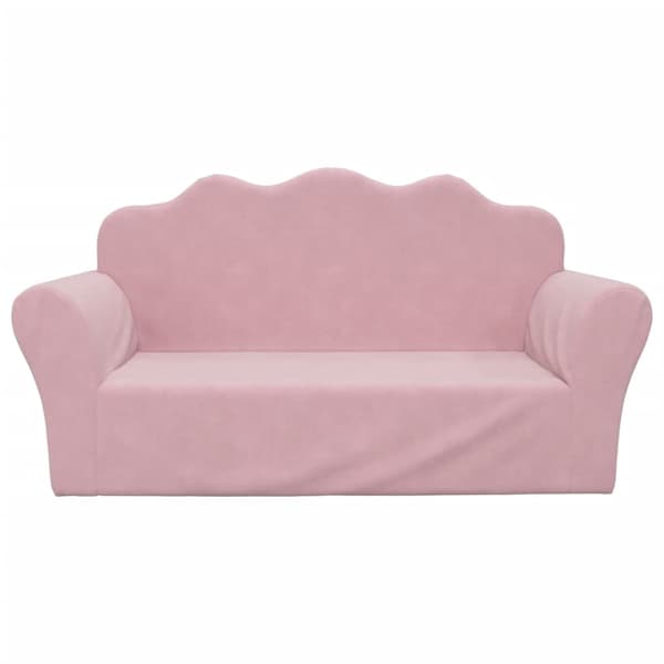Barnsoffa 2-sits rosa mjuk plysch