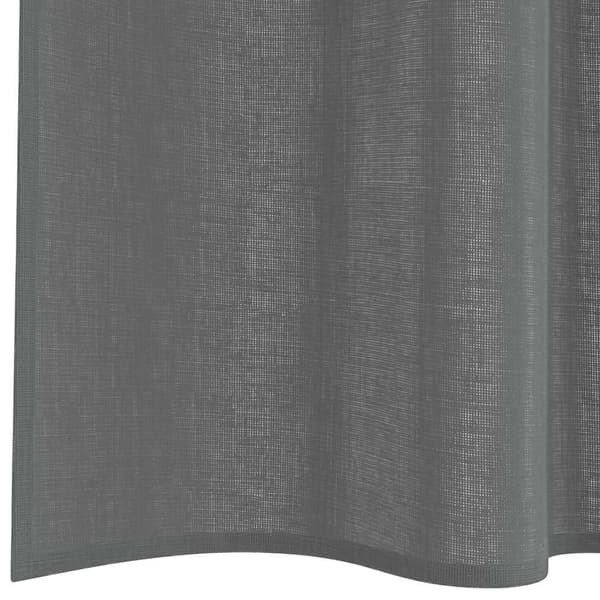 Voile gardiner med stångfickor 2 st mörkgrå