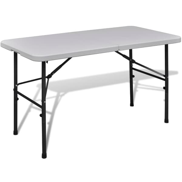 Hopfällbart trädgårdsbord 122 cm HDPE vit