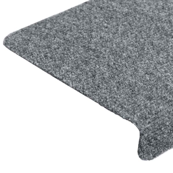 Trappmattor självhäftande 15 st 65x21x4 cm ljusgrå rektangulär kant