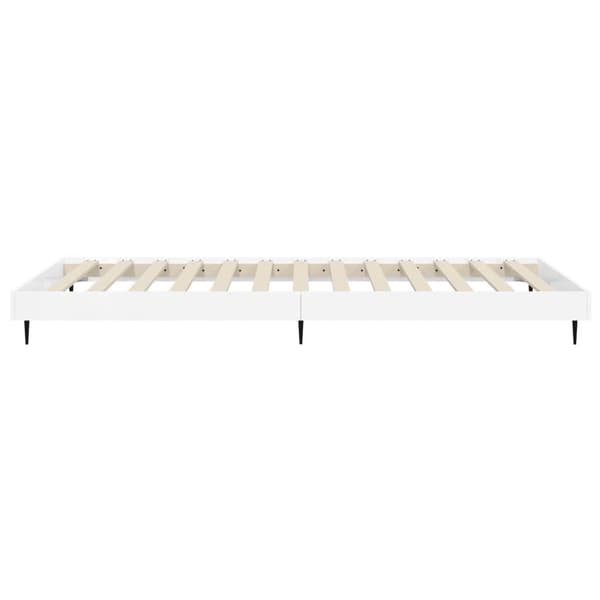 Sängram vit högglans 75x190 cm konstruerad trä