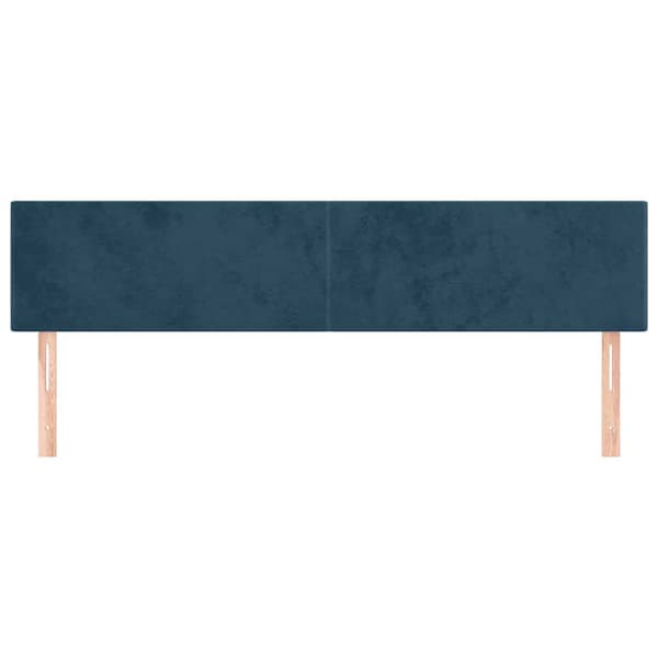 Sänggavlar mörkblå 200x5x78/88 cm sammet