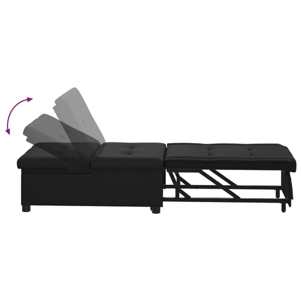 Pull Out Sofa Bed Svart 194 x 67 x 82 cm Mikrofiber