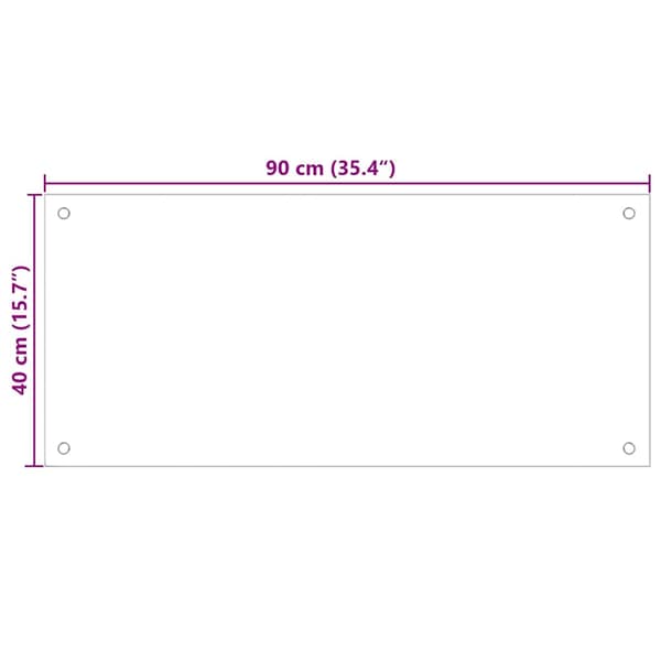 Köksskydd 2 pcs Vit 90 x 40 cm härdat glas