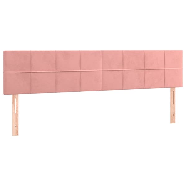 Ramsäng med madrass & LED rosa 200x200 cm sammet