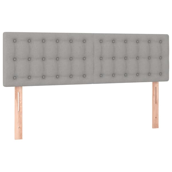 Ramsäng med madrass ljusgrå 140x200 cm tyg