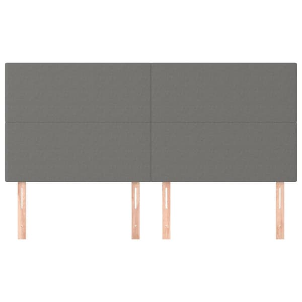 Sänggavel mörkgrå 180x5x118/128 cm tyg