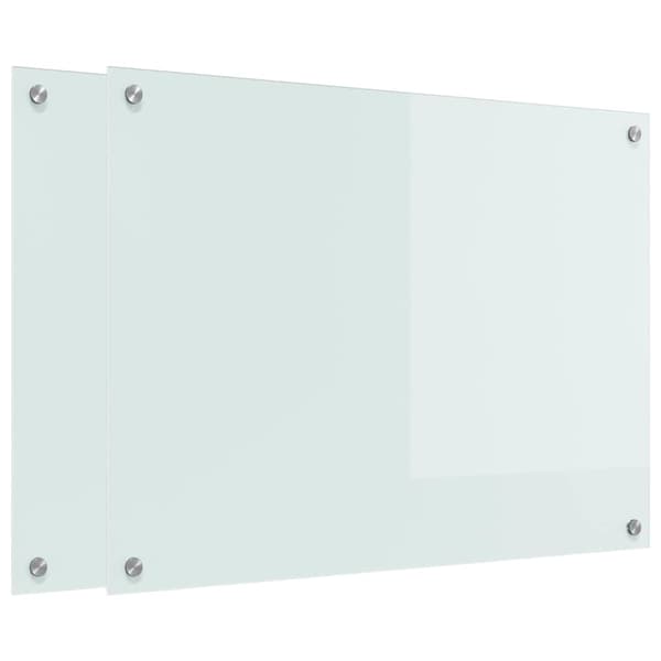 Köksskydd 2 pcs Vit 80 x 60 cm härdat glas