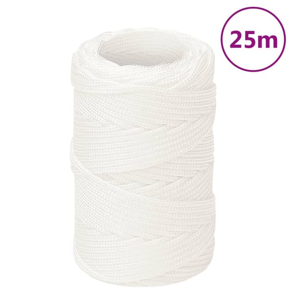 Båtlina helvit 2 mm 25 m polypropylen