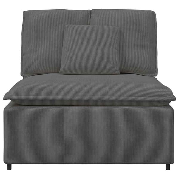 Modulär mittmodul för soffa med dynor mörkgrå 100 cm