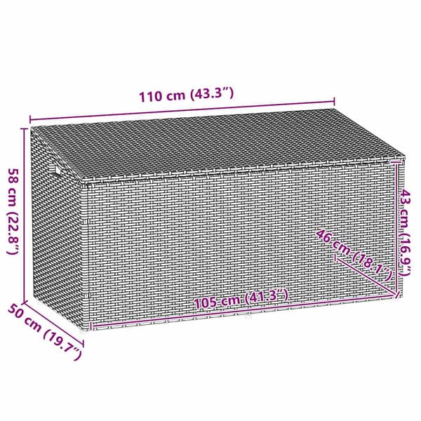 Dynbox ljusgrå 110x50x58 cm konstrotting