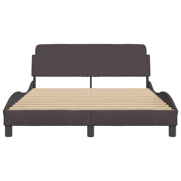 Bed Frame "Dover" Dark Brown 120x200 cm Fabric