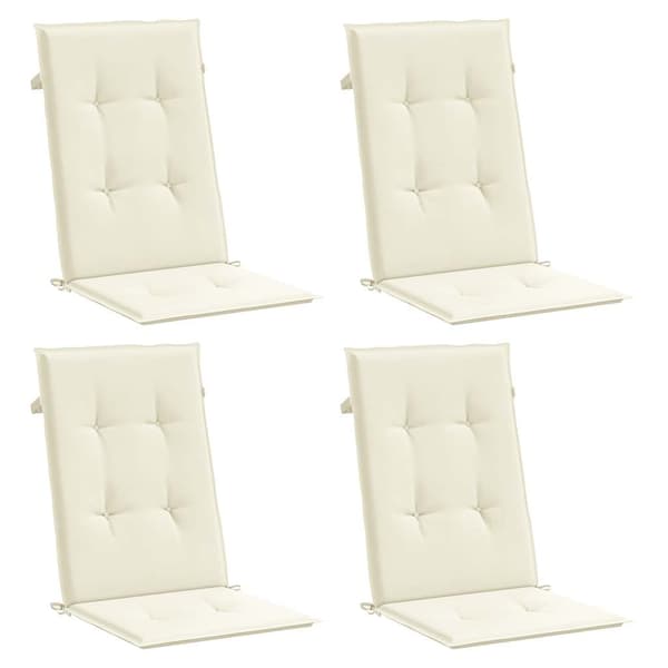 Stolsdynor 4 st gräddvit 120x50x2 cm tyg