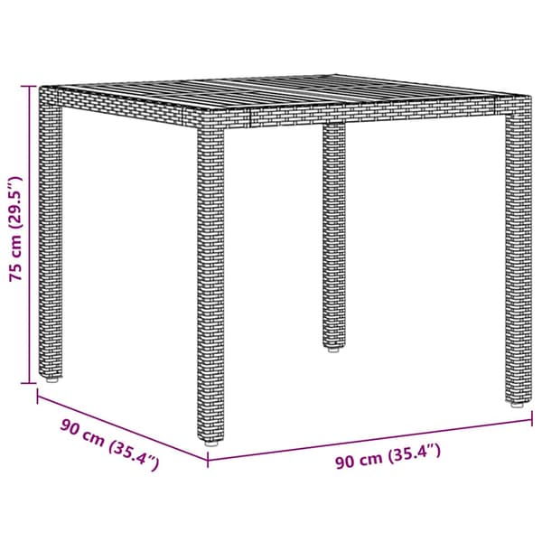 Trädgårdsmöbelset 3 pcs Grå konstrotting