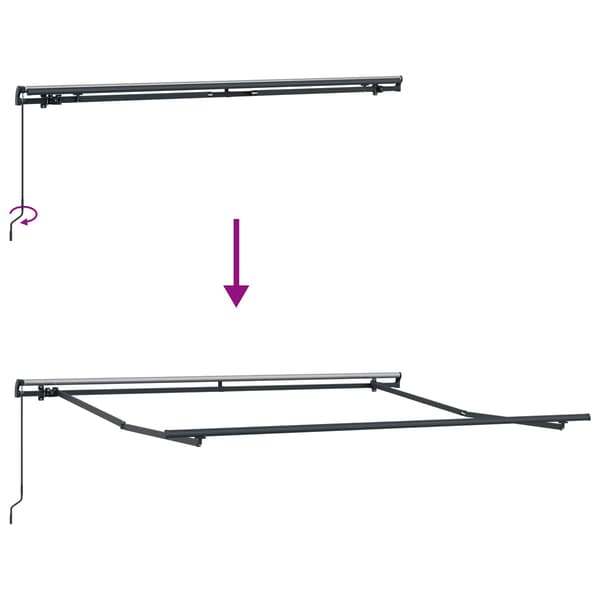 Utfällbar markis Ljusgrå 300 x 250 cm Polyester och Stål